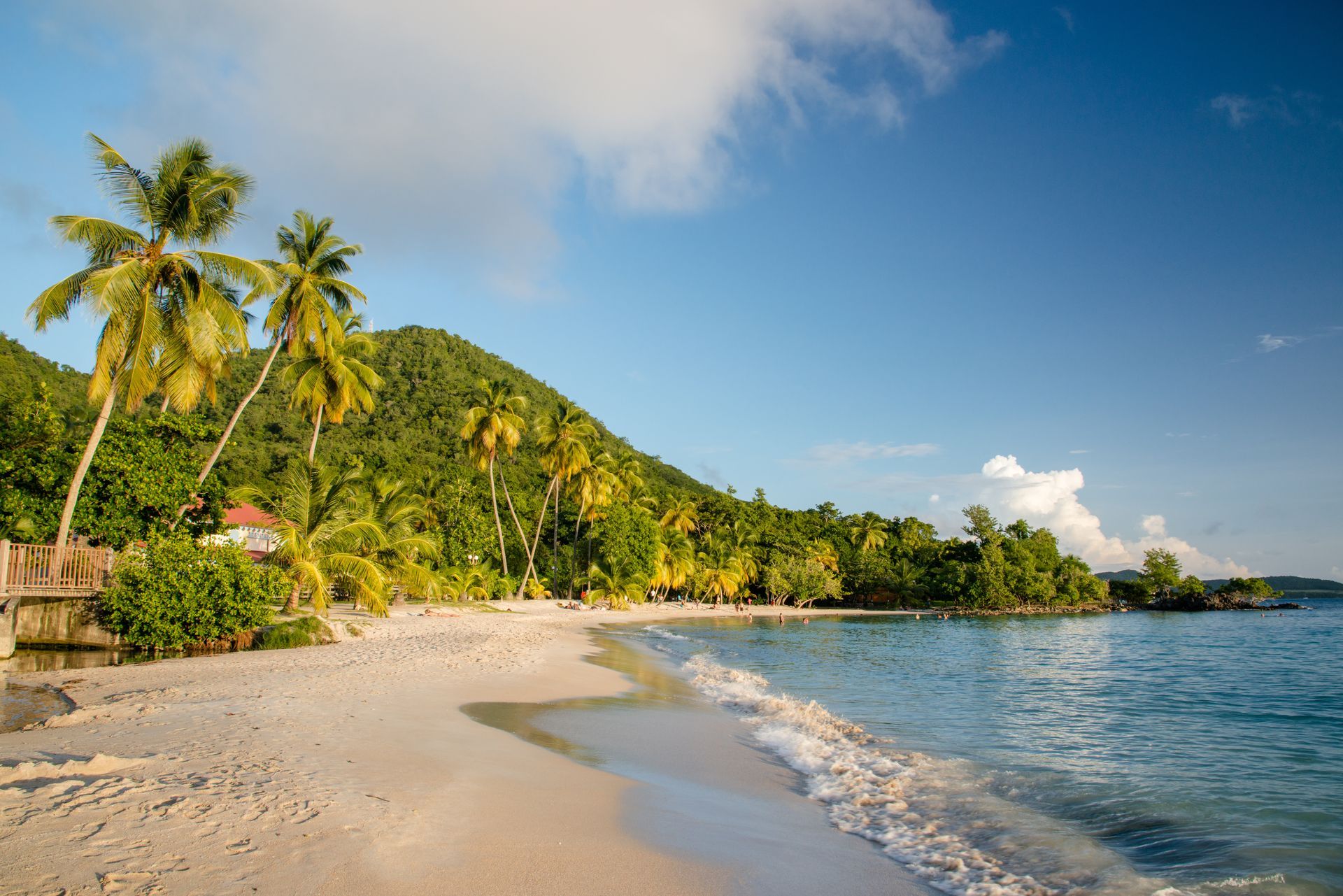 Vue de la plage en Martinique par grand soleil