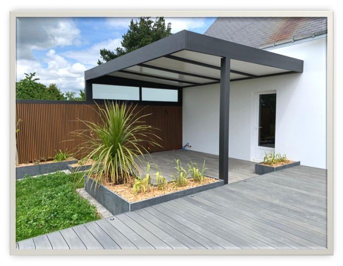 Pergola en aluminium gris foncé