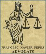 Logotipo que muestra una figura sosteniendo una balanza y una espada, con el texto 