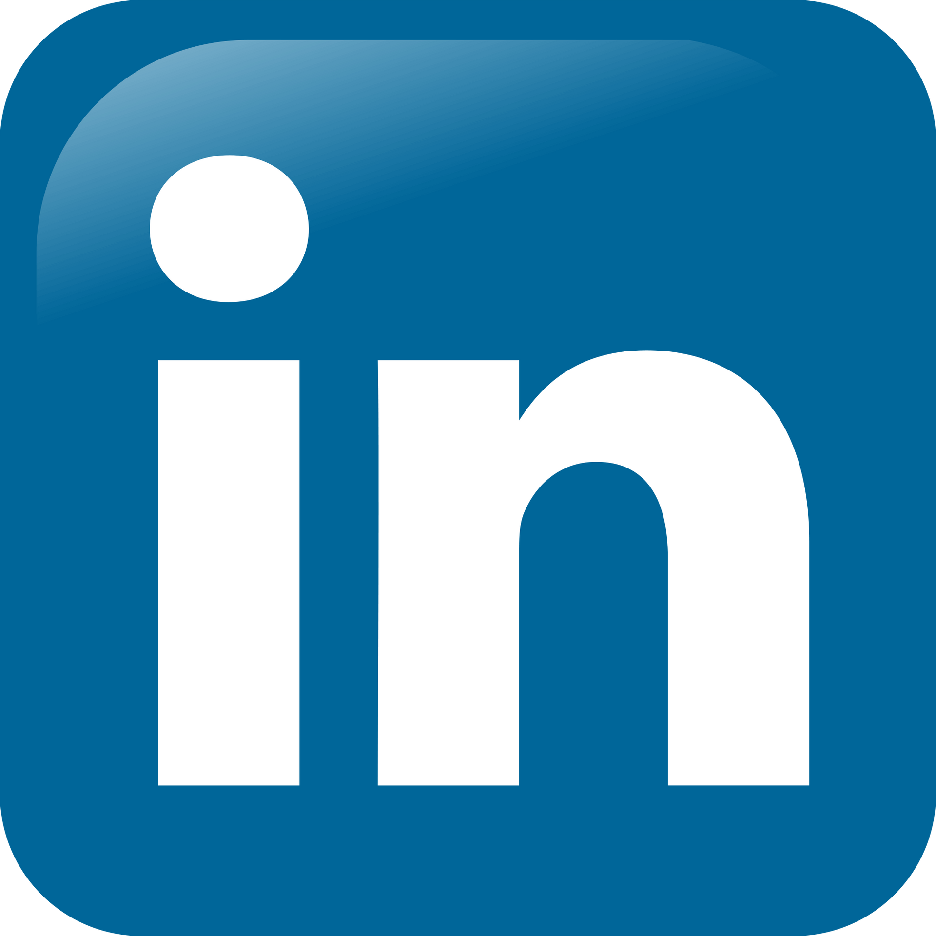 El logotipo de LinkedIn, que presenta las letras minúsculas blancas 