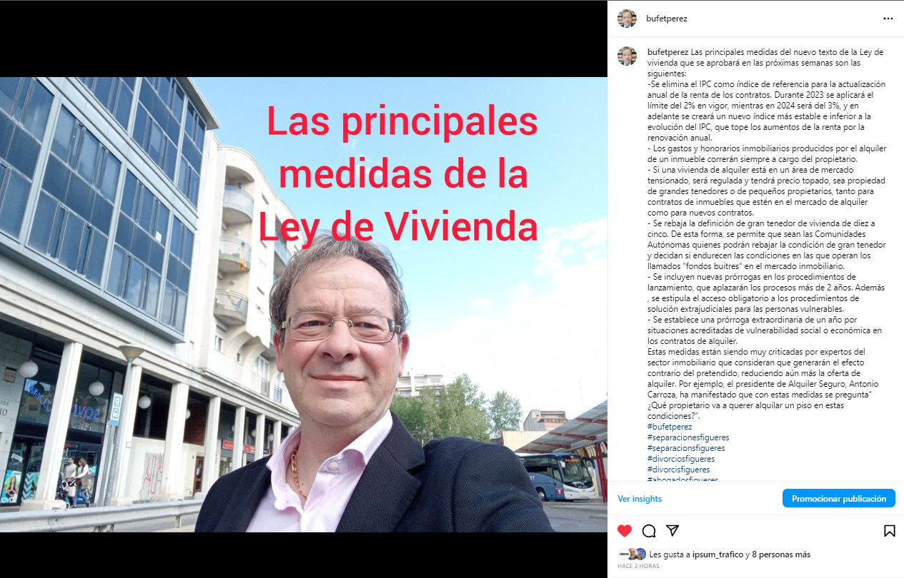 A man stands in front of a building next to text reading 