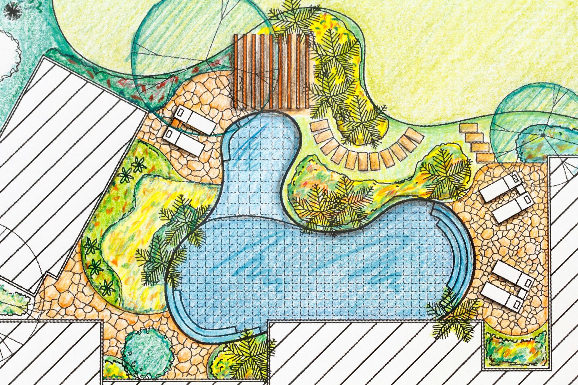Plan d'aménagement paysager pour un jardin