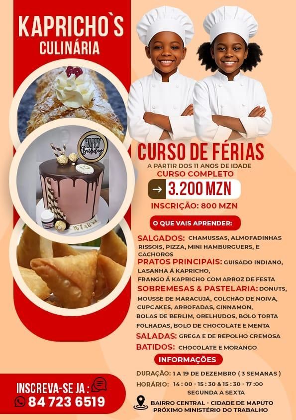 A menu for a restaurant called conteudo chef