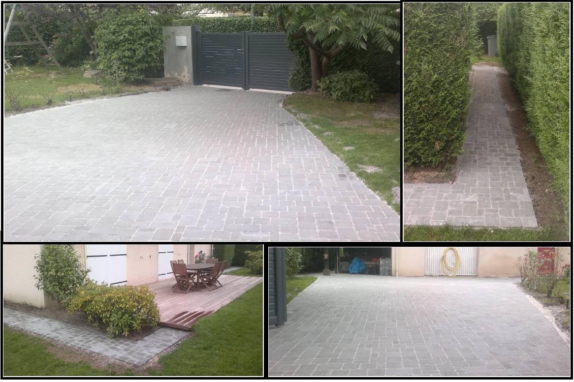 Une maison avec un chemin de gravier mis en place