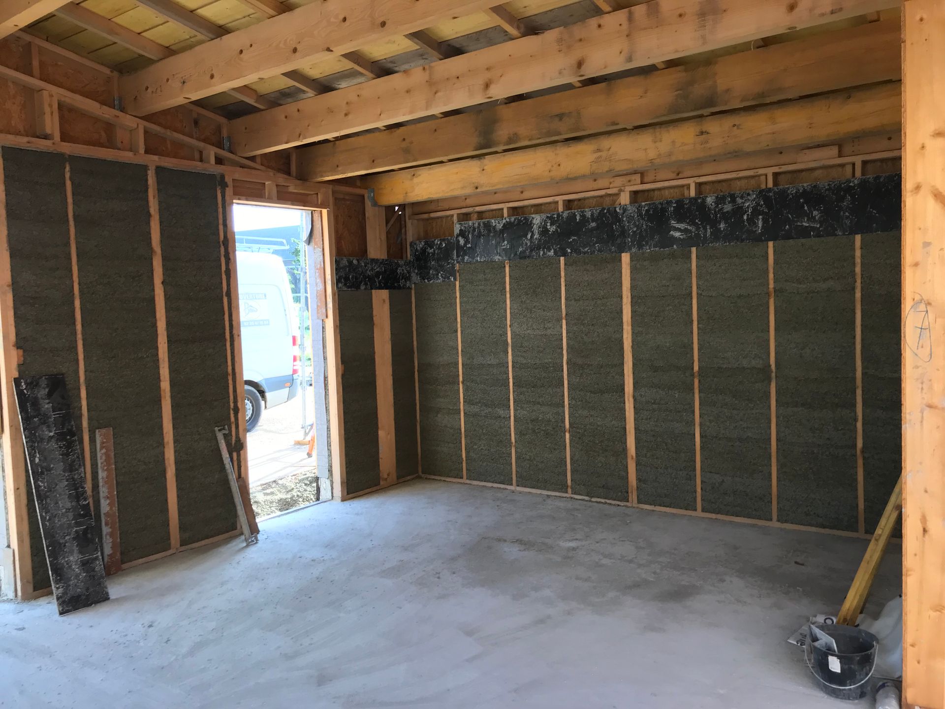 Isolation en béton de chanvre.