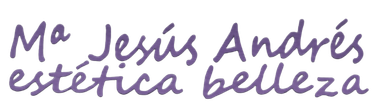 Purple text: "Ma Jes&uacute;s Andr&eacute;s est&eacute;tica belleza".