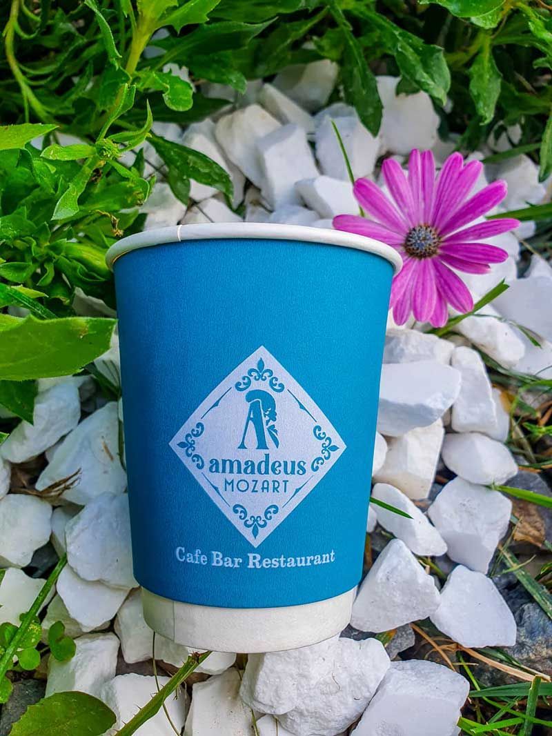 AMADEUS μπλε χάρτινο 8oz ποτήρι