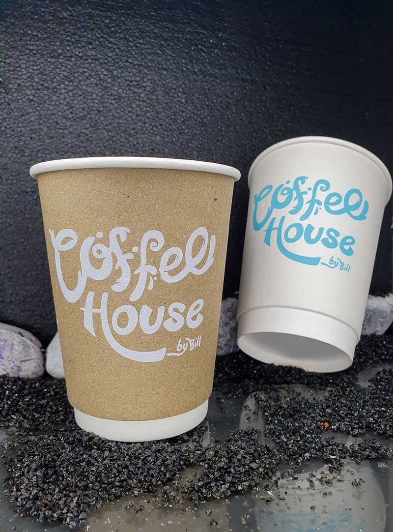 COFFEE HOUSE BY BILL λευκό και KRAFT ποτήρι