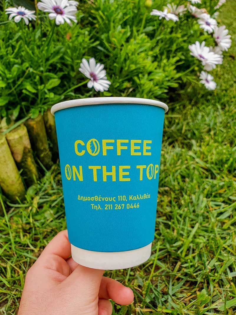 COFFEE ON THE TOP μπλε χάρτινο