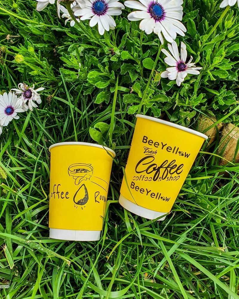 COFFEE ROOM και BEE YELLOW κίτρινο χάρτινο