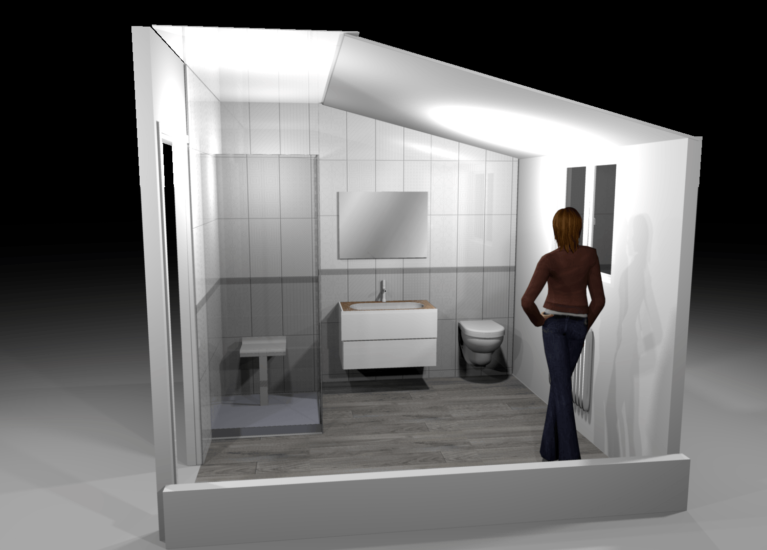 Aménagement salle de bain sous combles