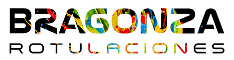 Logo de BRAGONZA Rotulaciones en negro, rojo y amarillo sobre fondo blanco