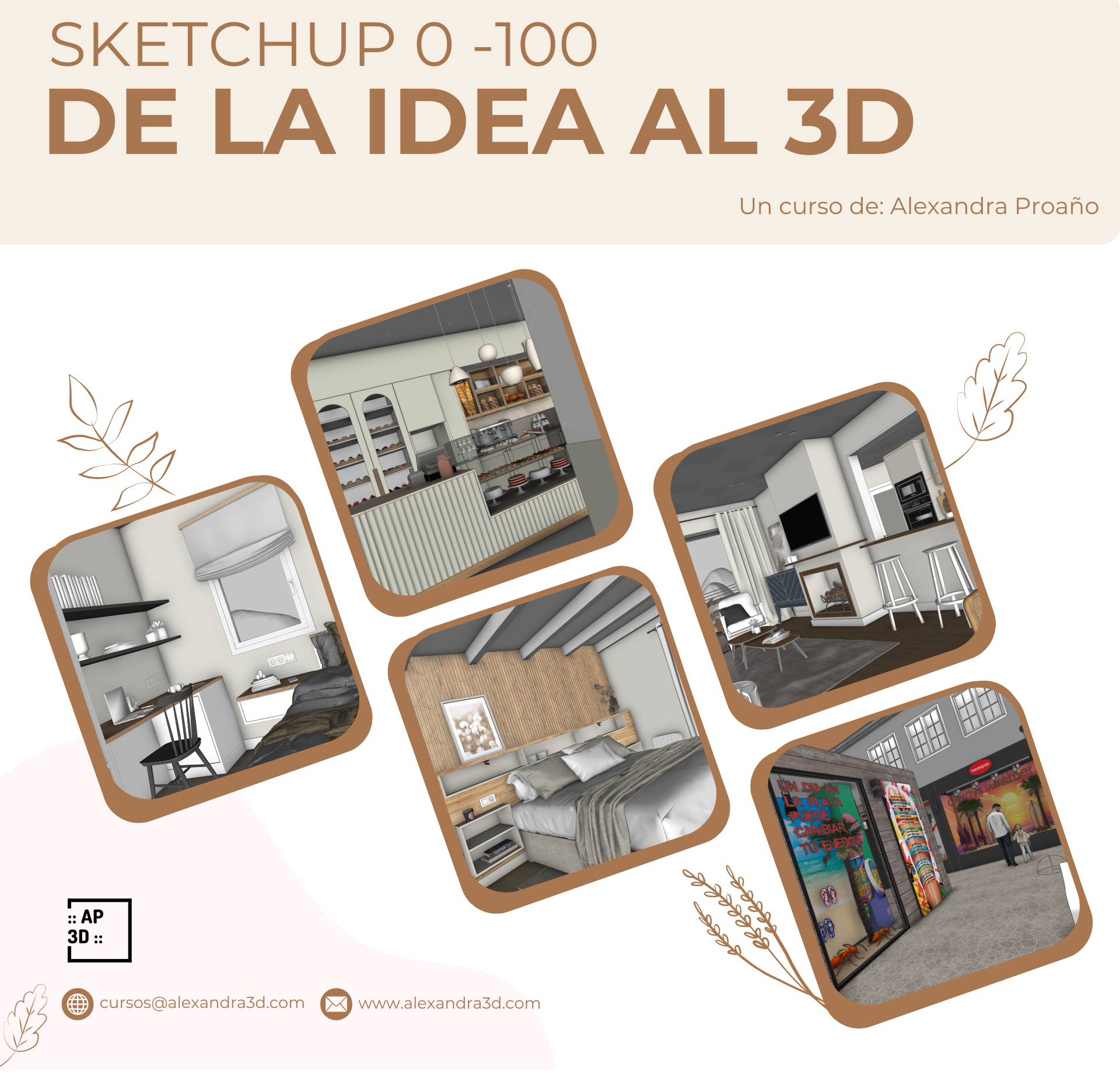 A poster for sketchup 0-100 de la idea al 3d