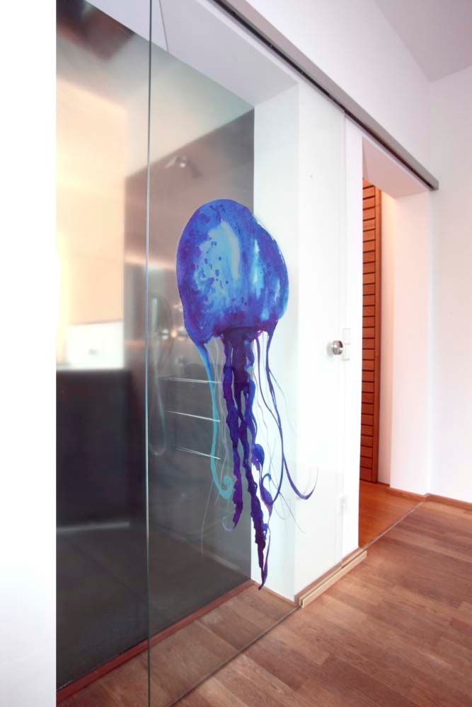 Hendlmeier Objektdesign Bäder Glas Schiebetür