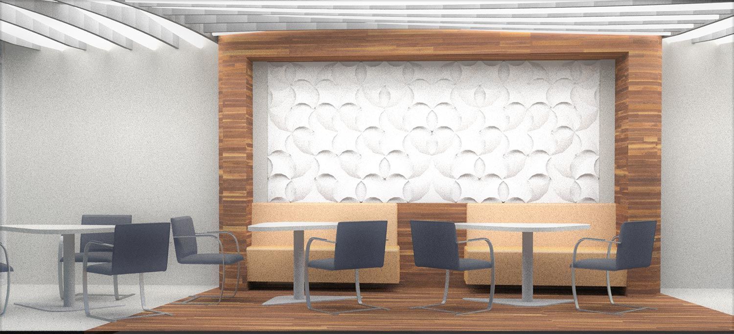 Hendlmeier Objektdesign Planung | Bereich mit Stühlen und Tischen