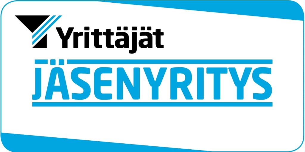 Suorakaiteen muotoinen logo, jossa on suomenkieliset tekstit 