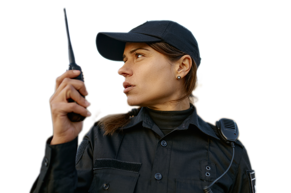 femme avec un talky walky