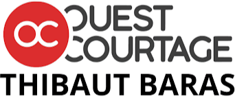 Logo pour Ouest Courtage par Thibaut Baras, cercle rouge avec symbole 