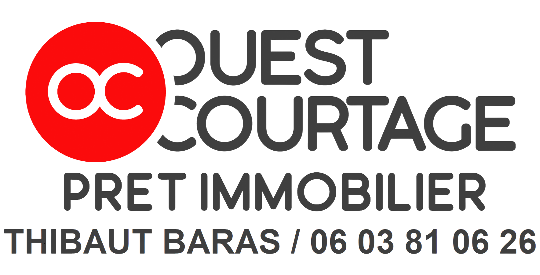 Logo pour Ouest Courtage par Thibaut Baras, cercle rouge avec symbole 