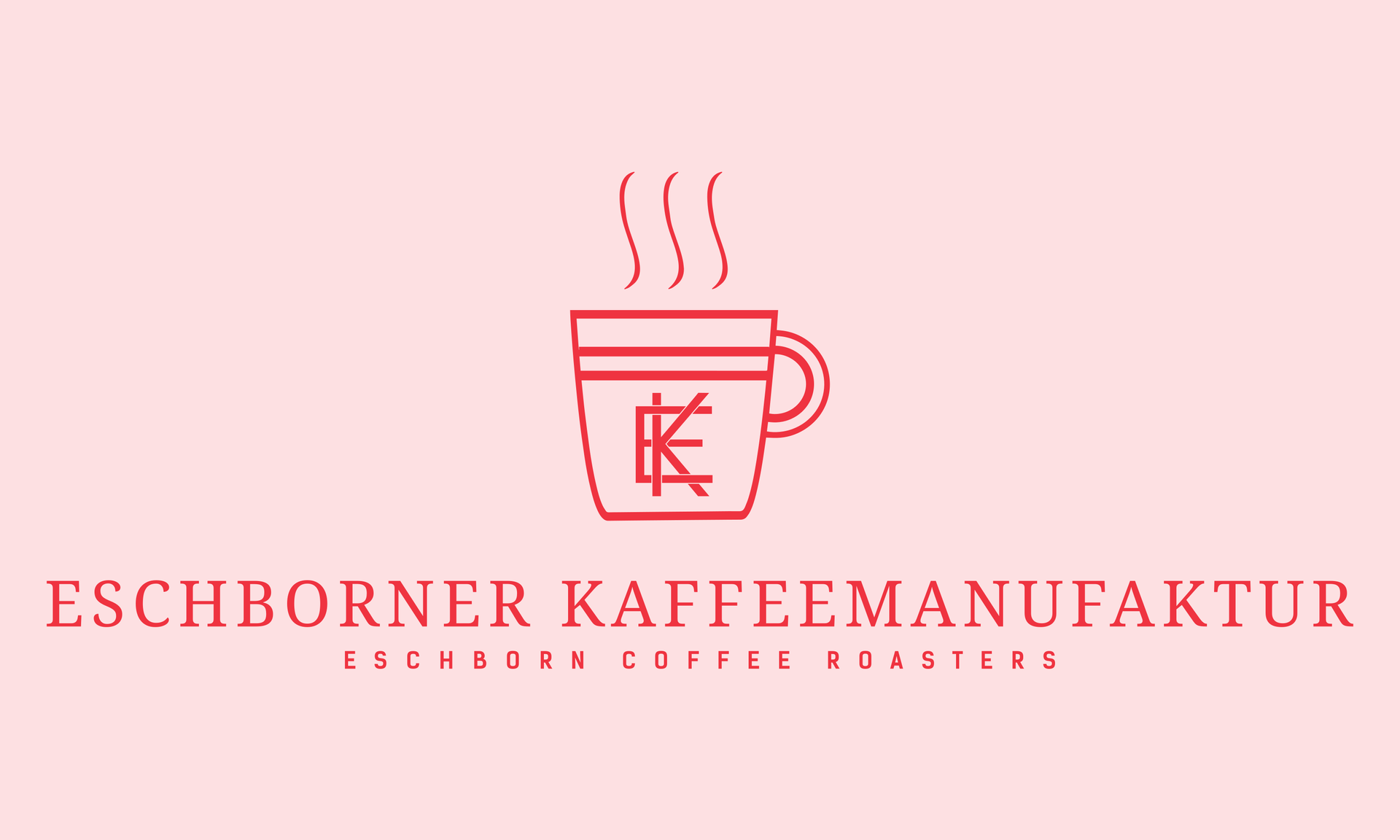 Das Logo der Eschborner Kaffeemanufaktur zeigt eine Tasse Kaffee, aus der Dampf aufsteigt.