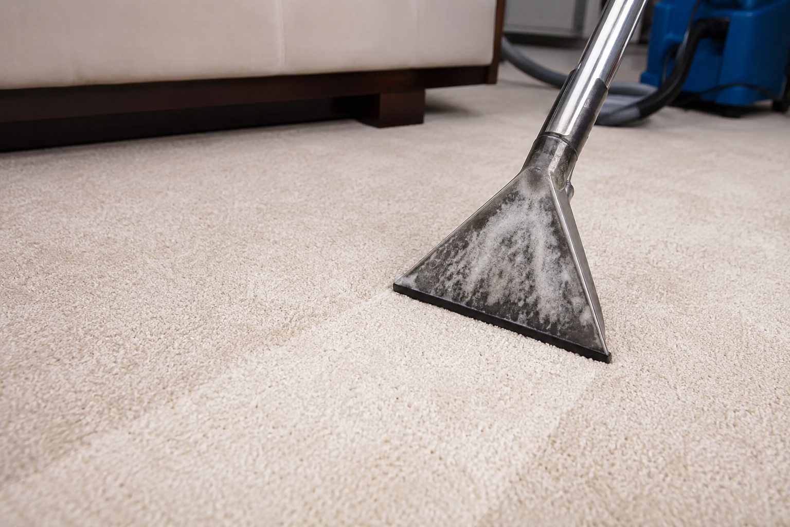 Nettoyage de la moquette avec un aspirateur dans un salon