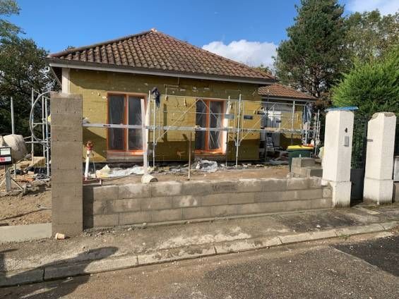 Construction d'un muret