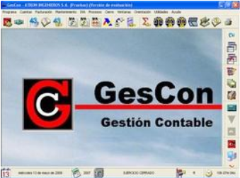 Una pantalla de computadora con la palabra gescon en ella