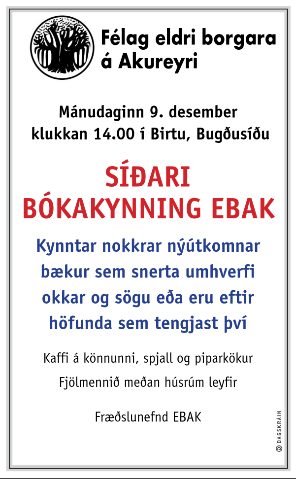 Síðari bókakynning EBAK