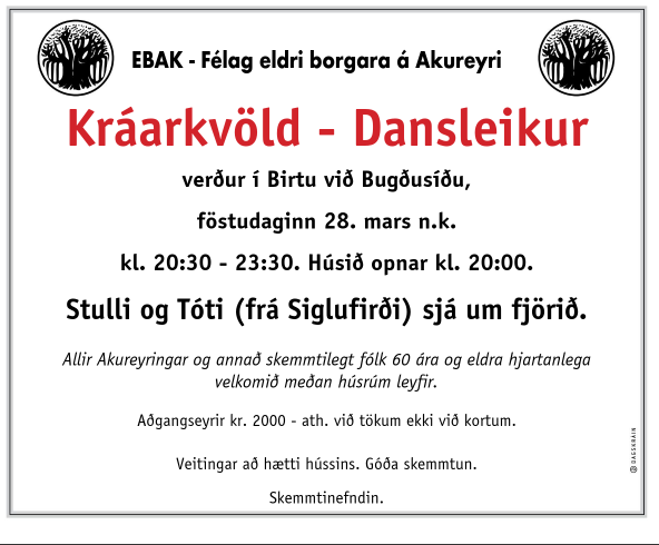 Kráarkvöld-Dansleikur