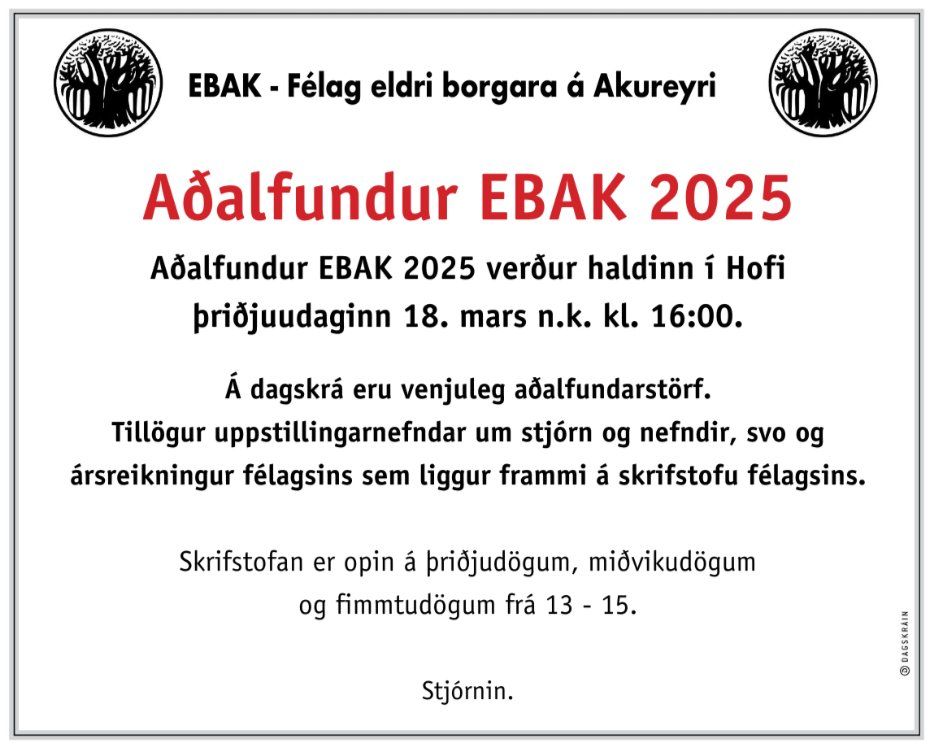 Aðalfundur EBAK 2025