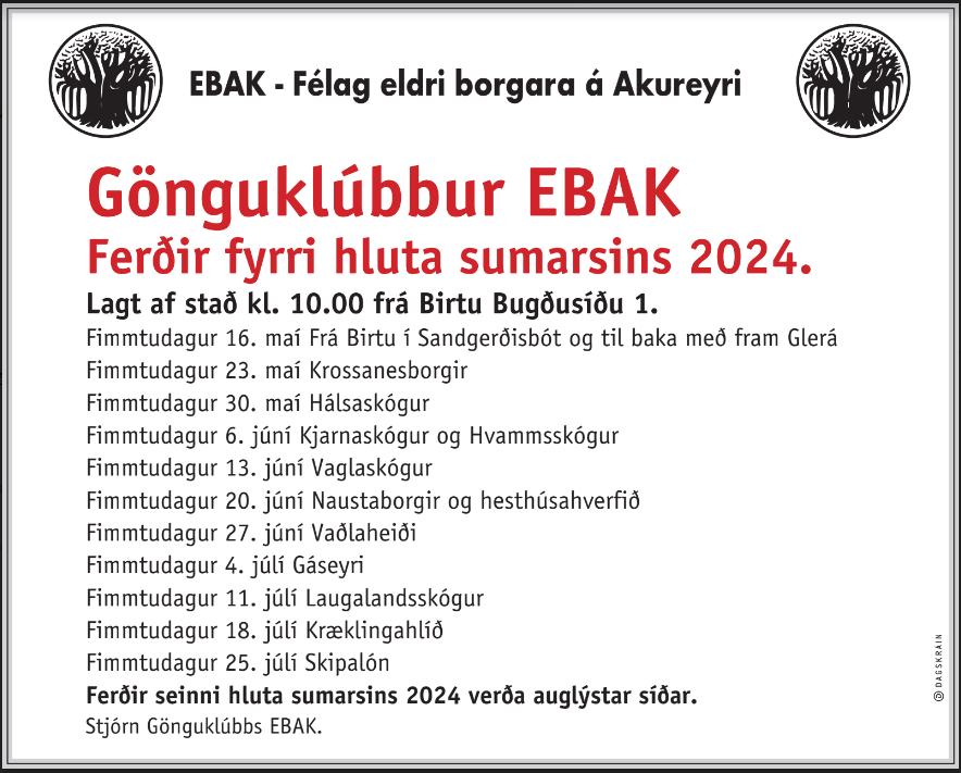 Gönguklúbbur EBAK 2024