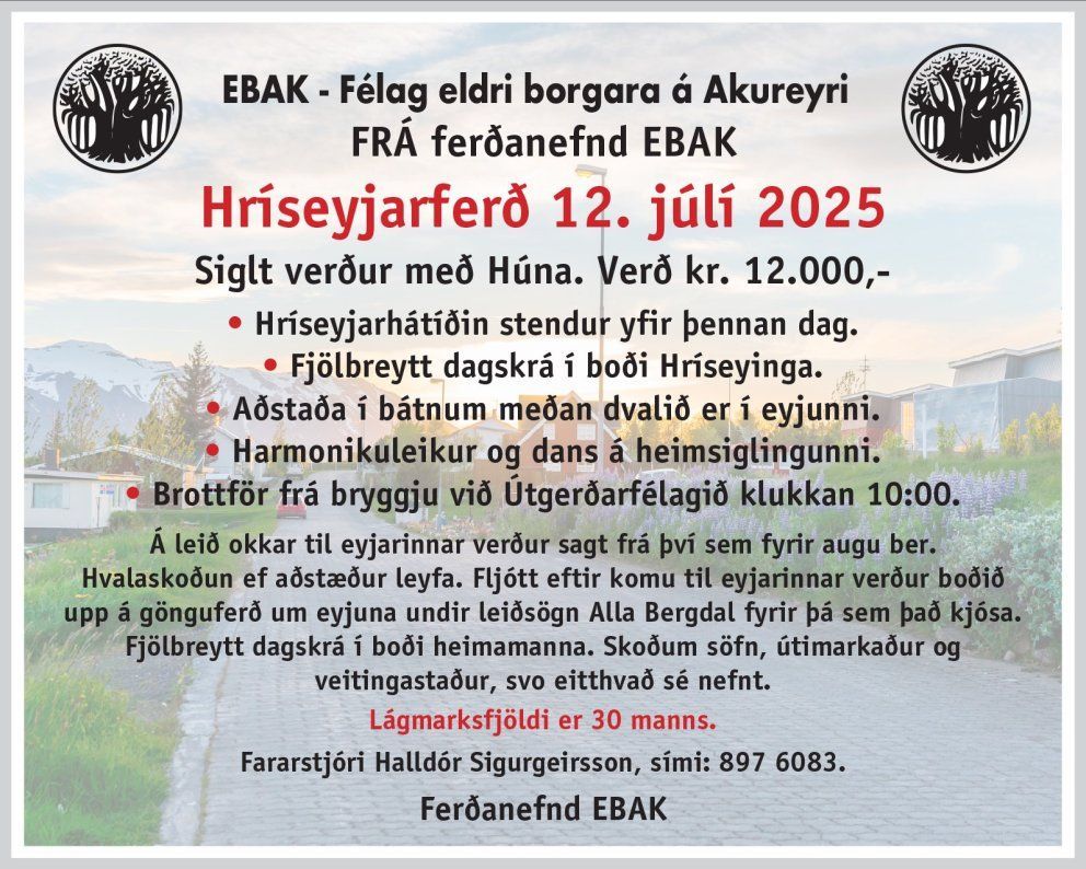 Hríseyjarferð 12. júlí