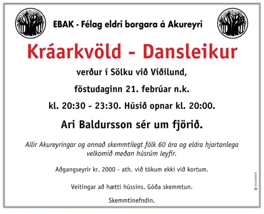 Kráarkvöld - Dansleikur