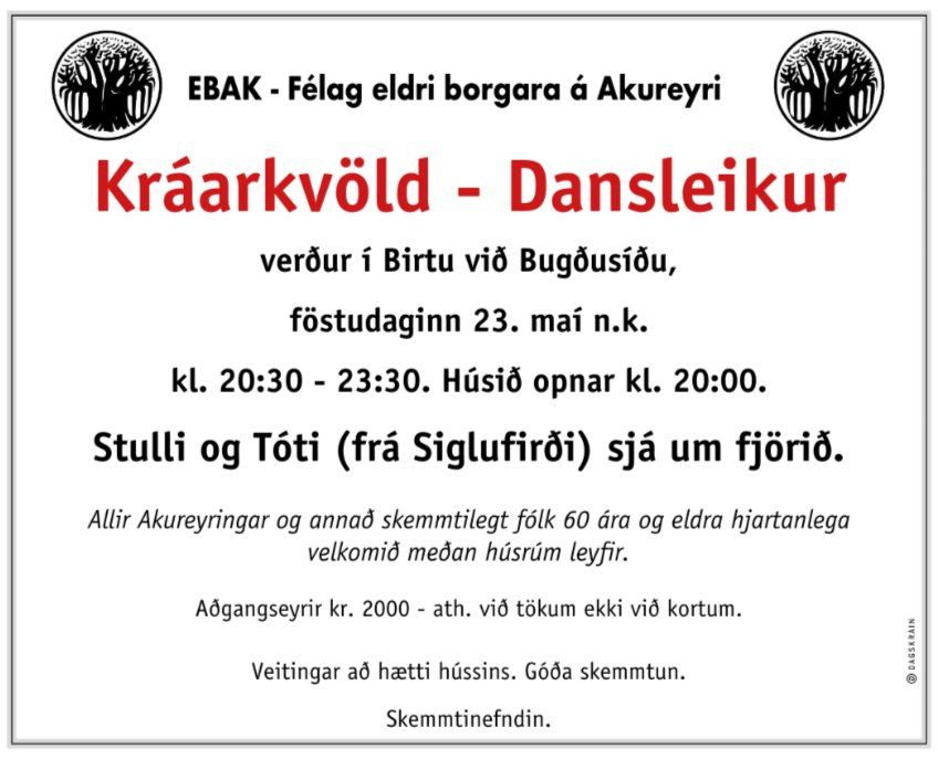 Kráarkvöld - Dansleikur