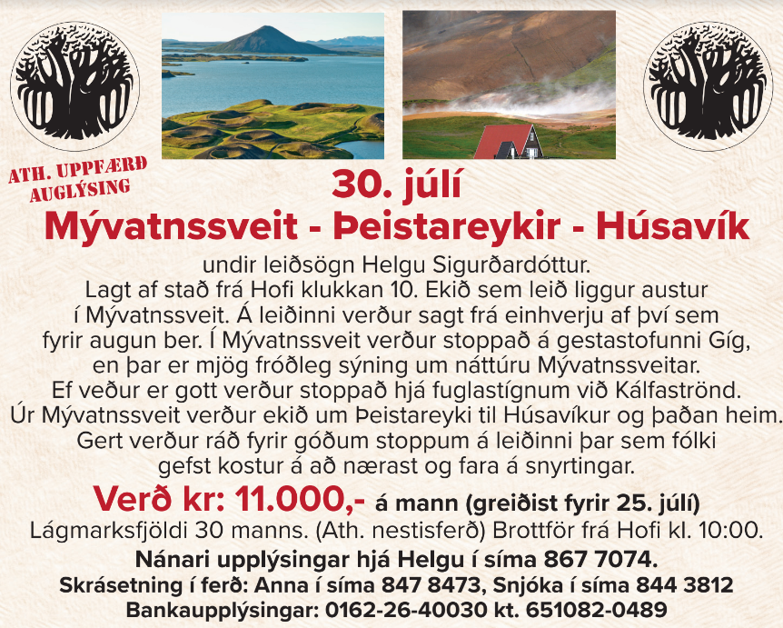Mývatnssveit - Þeistareykir - Húsavík