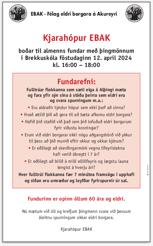 Fundur með þingmönnum