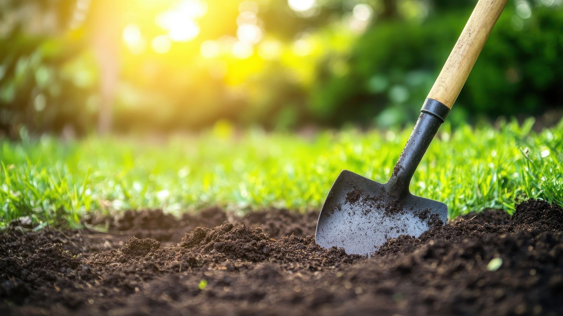 Une pelle plantée dans la terre