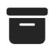 Icono cuadrado negro con un cajón.