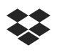 Logotipo de Dropbox: un diamante blanco estilizado dentro de un patrón de diamantes negros.