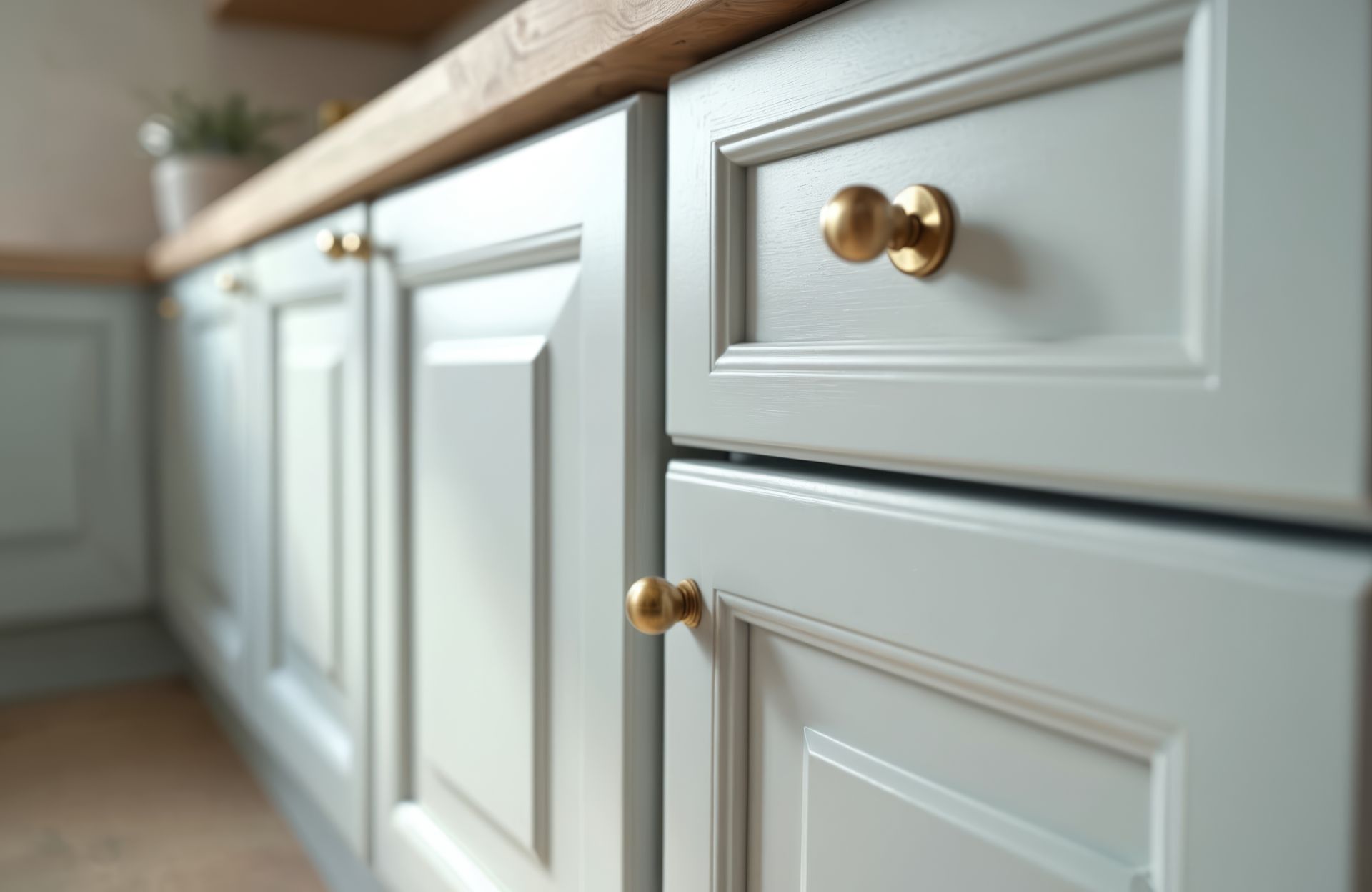 Meuble de cuisine en bois peint
