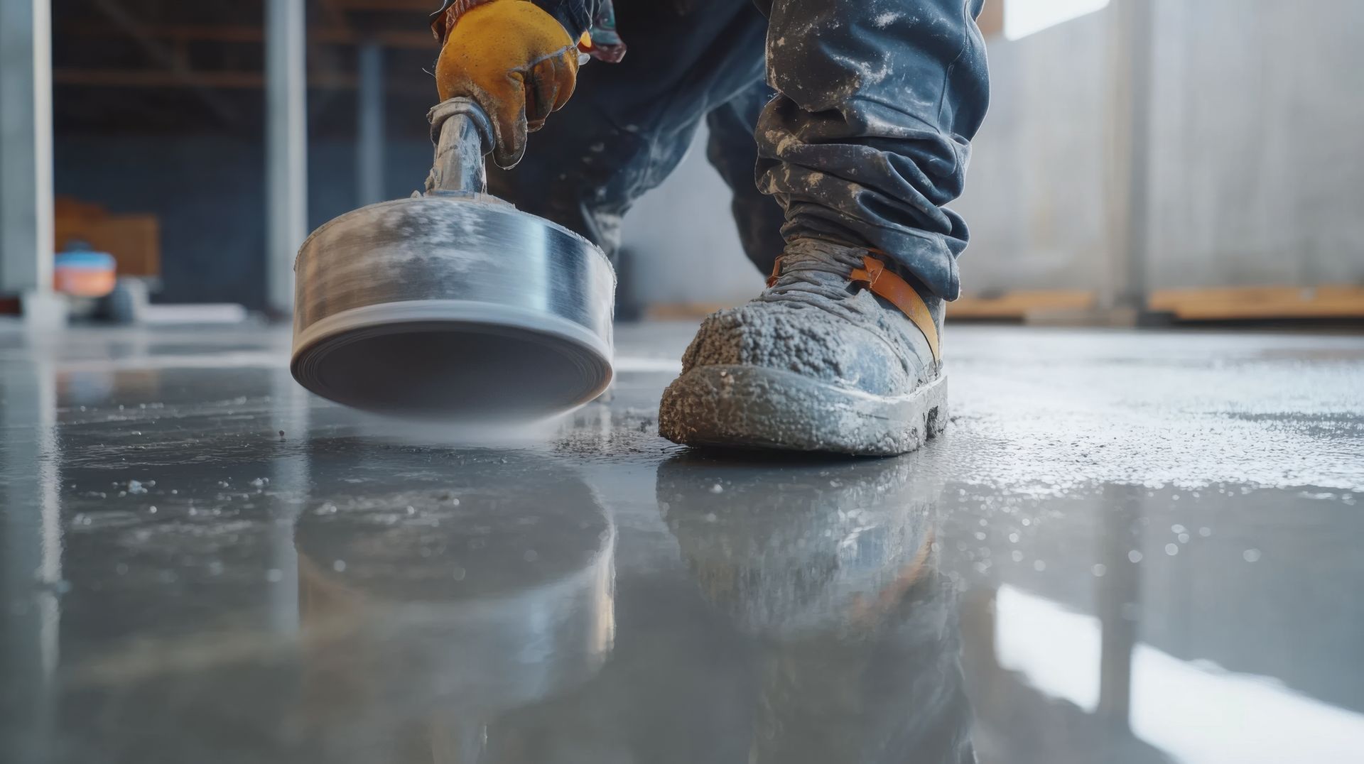 Application et ponçage de béton ciré