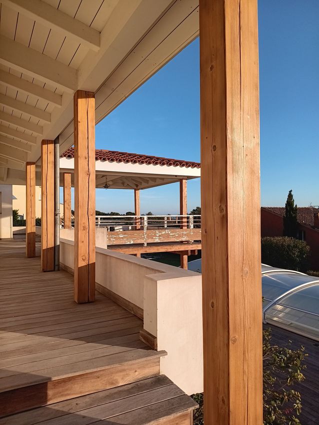 Poutres sur une terrasse