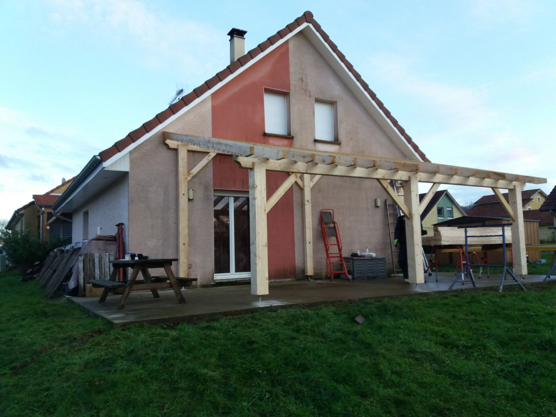 Grand plan de la construction d'appentis