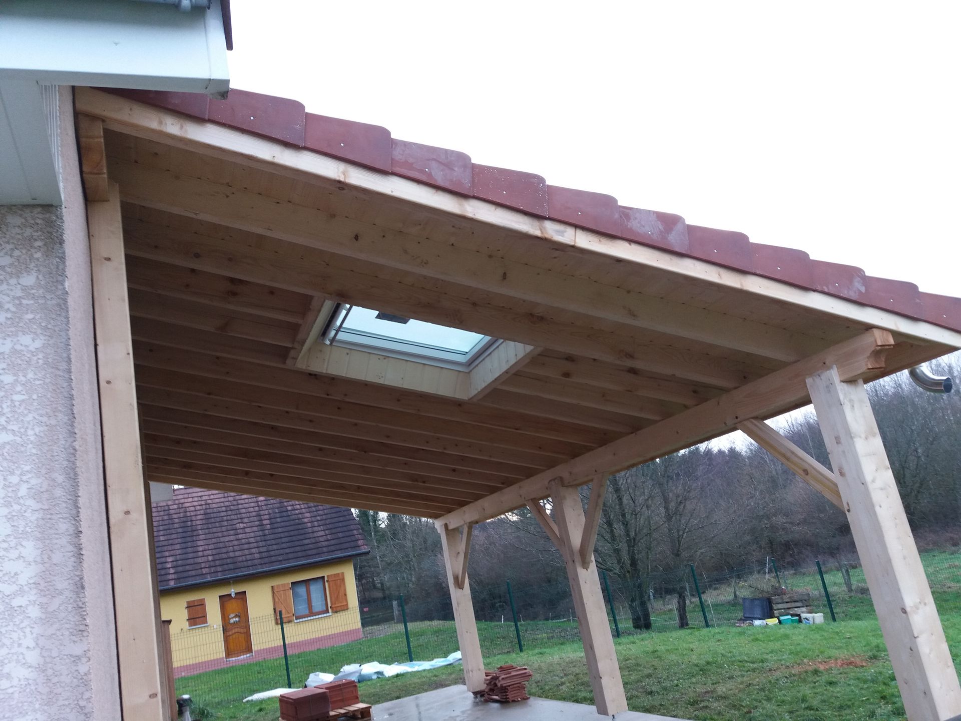 Appentis vu de côté