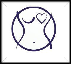 Un dibujo del estómago de una mujer con dos corazones en él.
