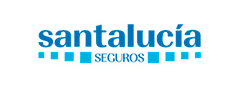 Un logo azul y blanco para santalucia seguros