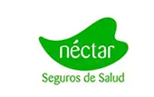 Un logotipo verde para el seguro de salud Nectar sobre un fondo blanco.