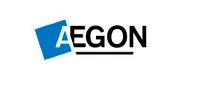 El logotipo de Aegon es azul y negro sobre un fondo blanco.