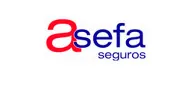 El logotipo de Asefa Seguros es rojo y azul sobre fondo blanco.
