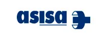 Un logotipo azul y blanco para una empresa llamada asisa